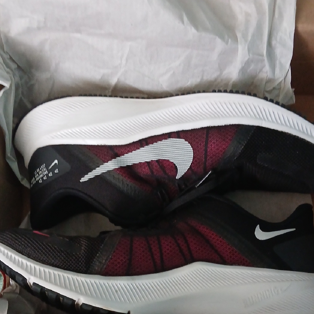 Nike Black and Dark Red Running Shoes